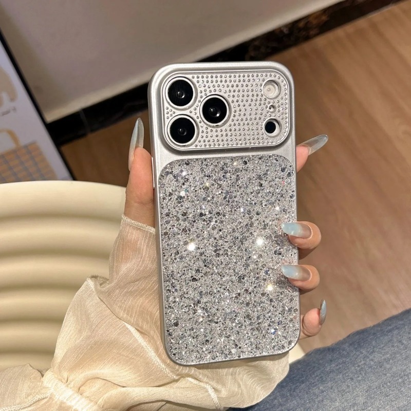 Phone Cases Aesthetic - Glitter Diamond Camera Lens Large Window