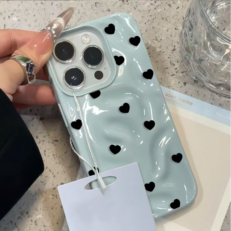 Phone Cases Aesthetic - Aesthetic Cute Black Heart Shockproof Phone
