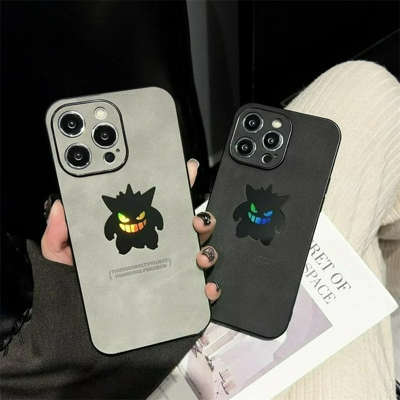 Phone Cases Xr Iphone - Cartoon Anime Gengar Leather Texture Laser