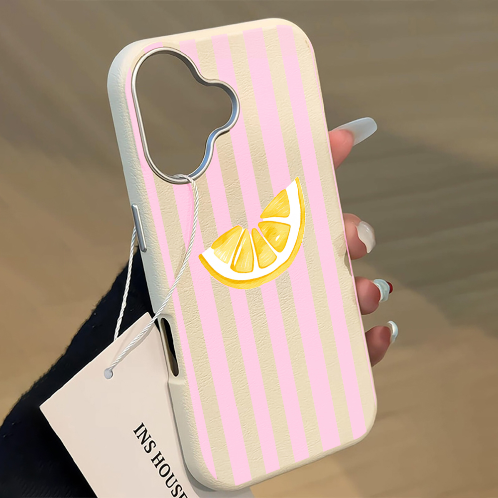 Phone Cases Pink - Lemon Pink Stripes Phone Case For