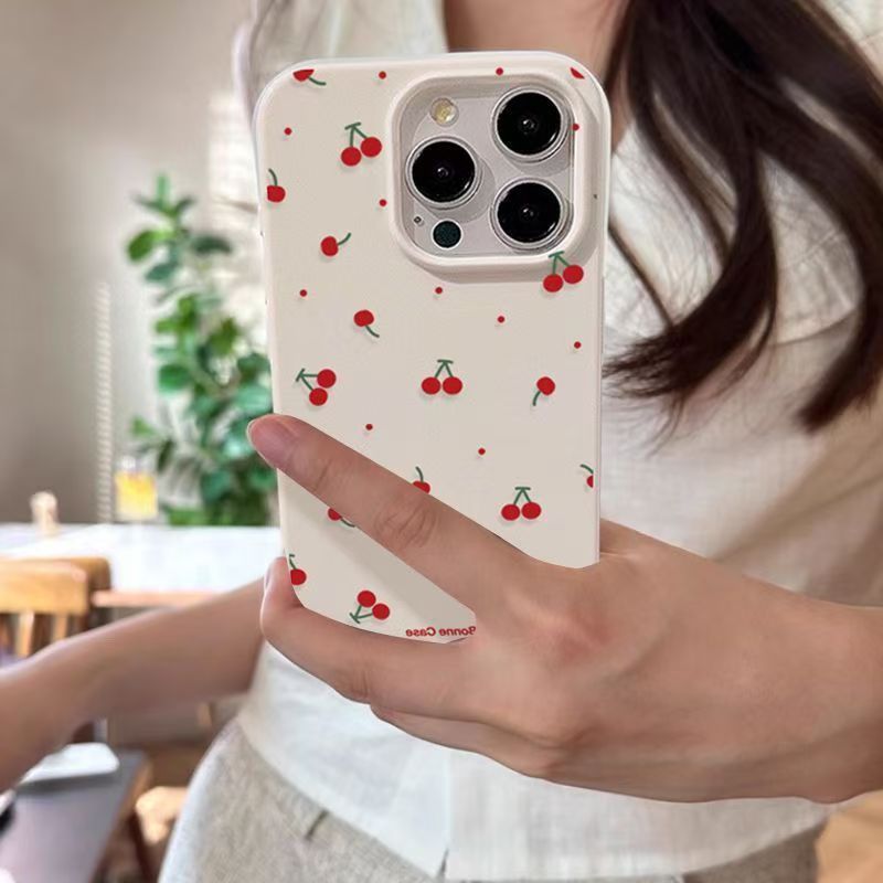 Phone Cases Samsung S25 Fe - Cute Cartoon Cherry Lichee Pattern Phone