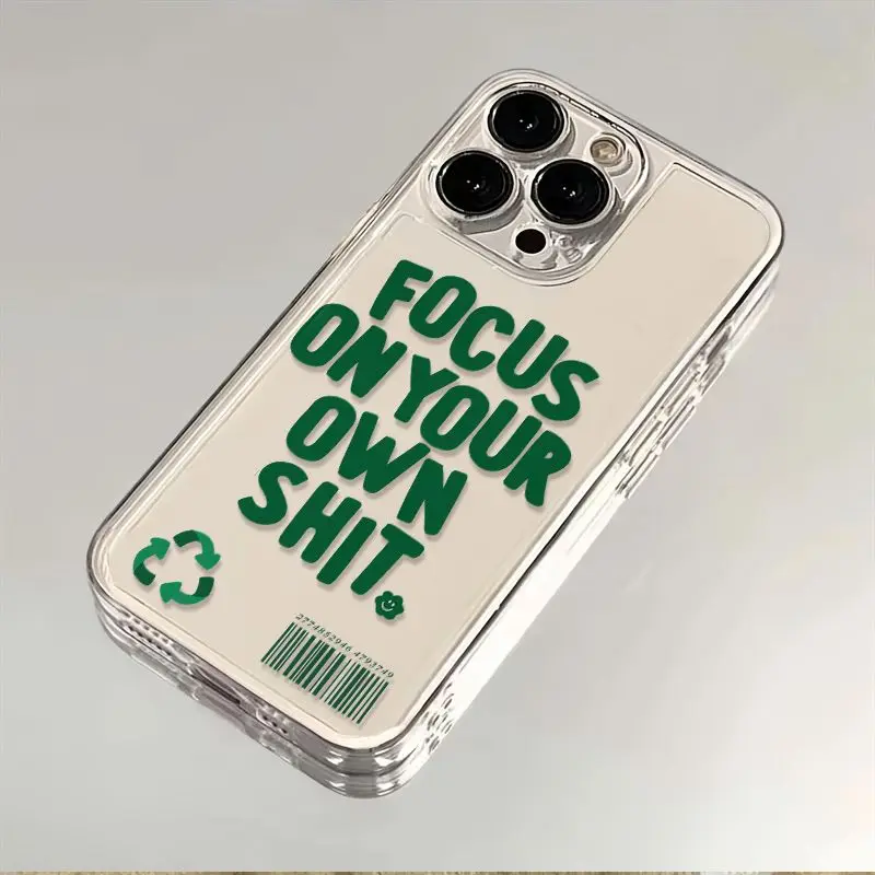 Phone Cases Recycling - Clear Phone Case With Bold Green