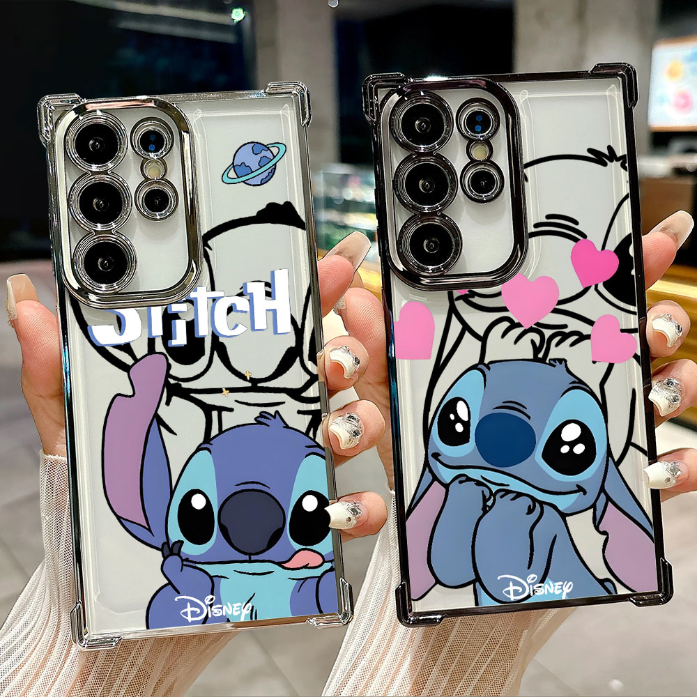 Phone Cases Samsung S25 Fe - Stitch Line Background Silicone Case For