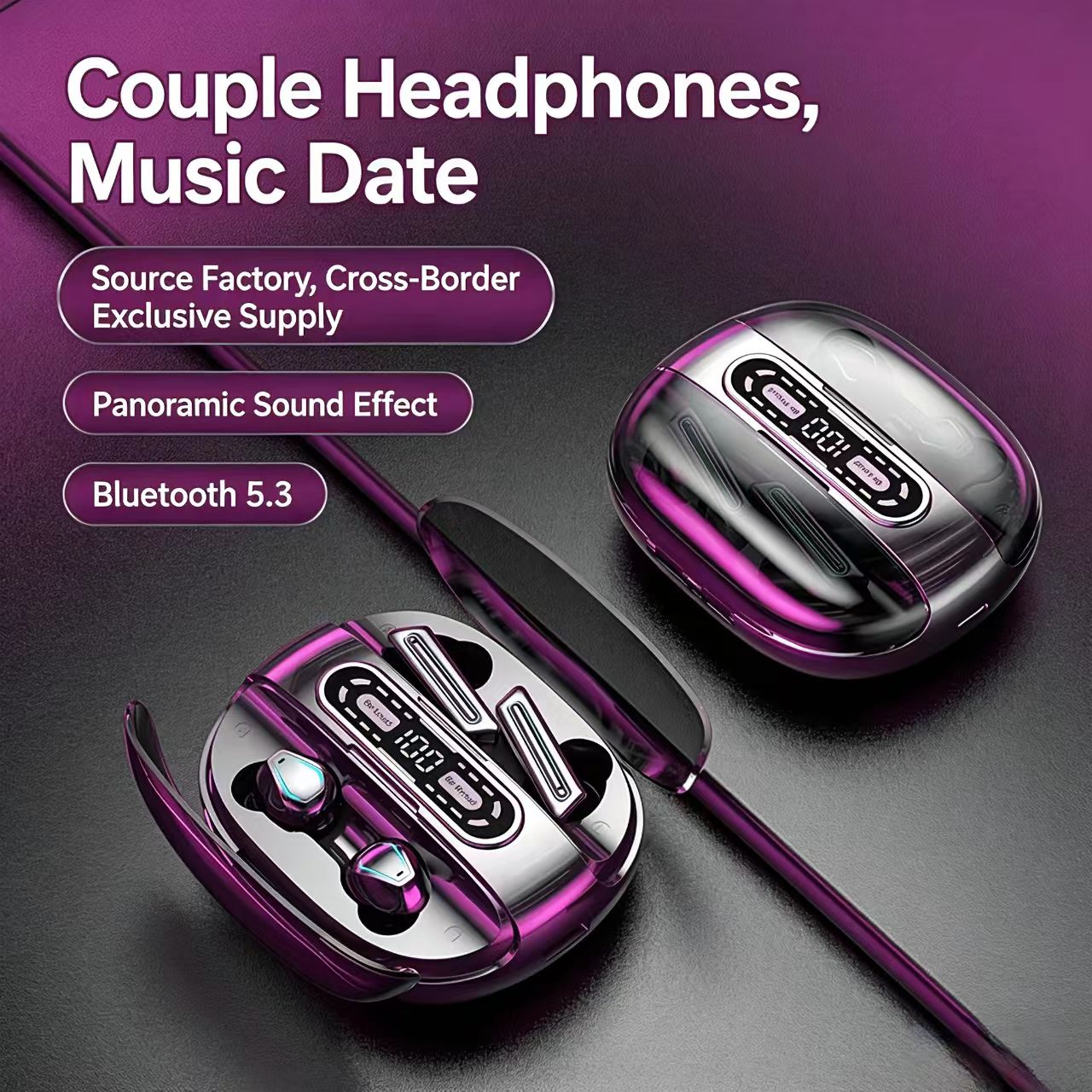 Phone Cases Pk - Couple Headphones for 2 Phones 2000mAh