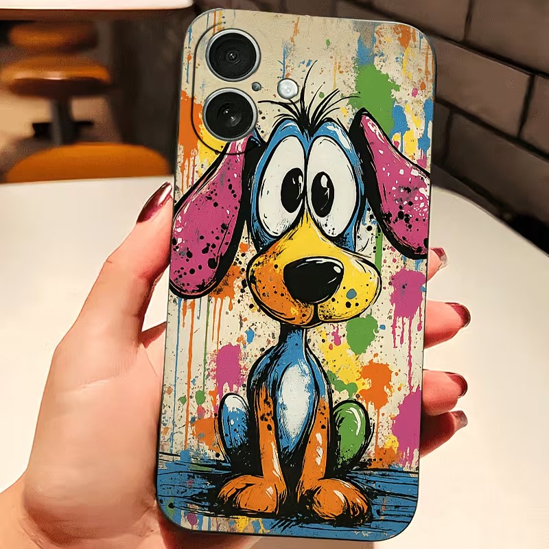 Phone Cases Xr Iphone - Graffiti Colored Puppy TPU Phone Case