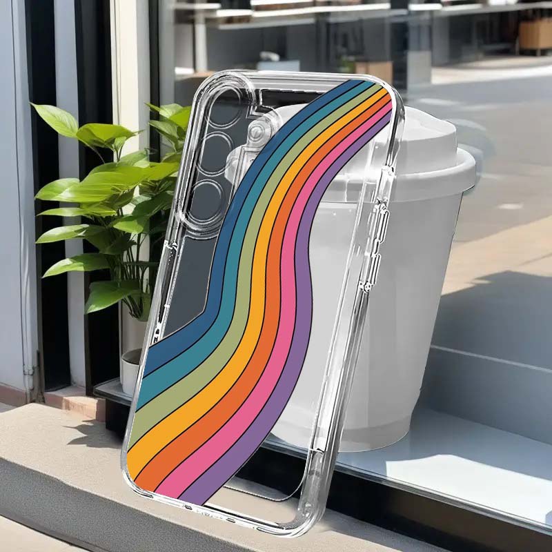 Phone Cases Samsung A14 - Colorful Rain Bow Art For Samsung