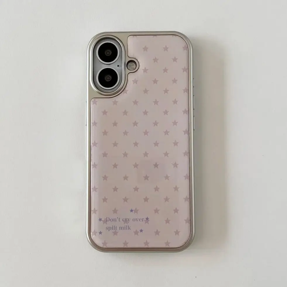 Phone Cases Pink - Korean Ins Girl Heart Pink Star