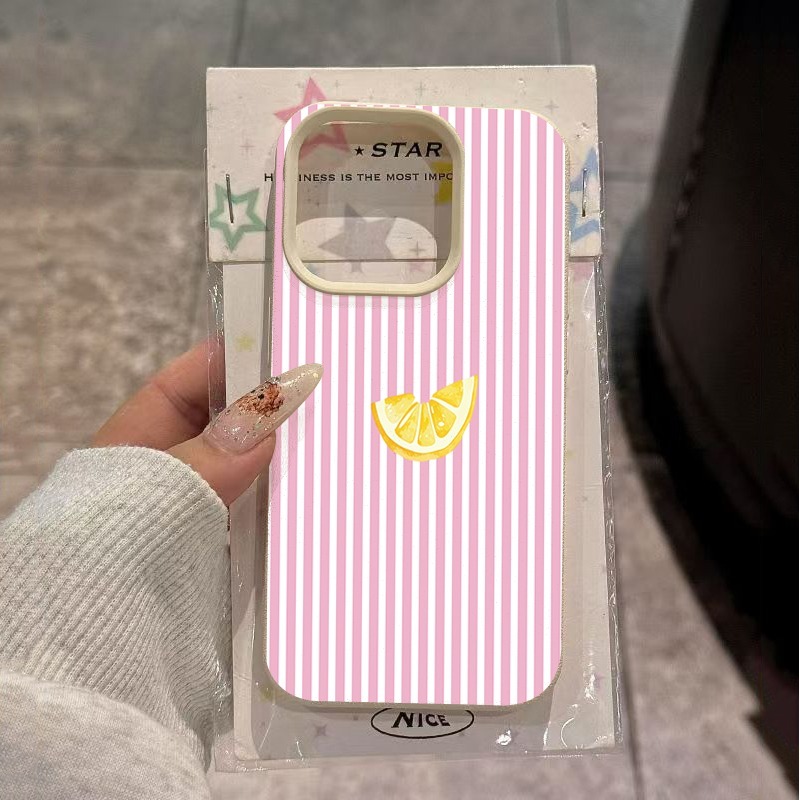 Phone Cases Pink - Orange Pink and White Stripes Phone