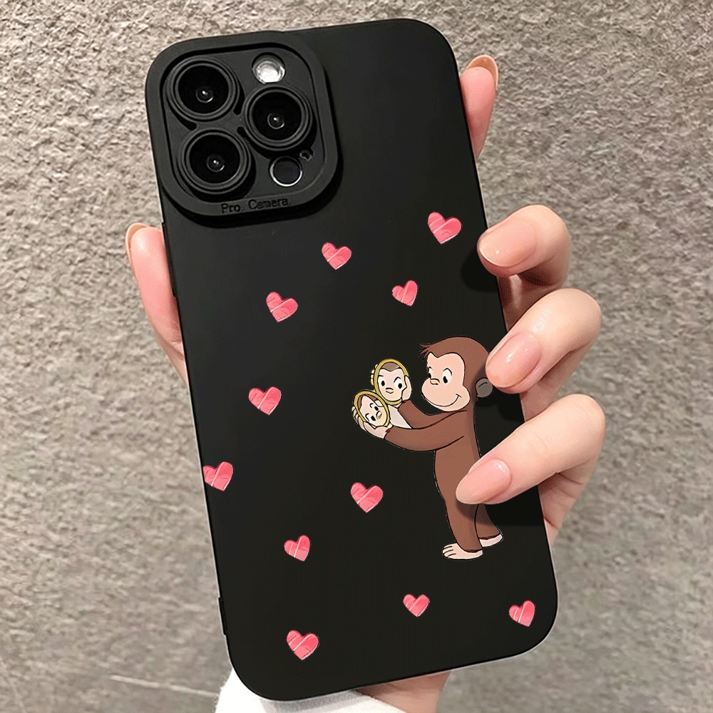 Phone Cases Pink - Monkey Pink Heart Phone Case for