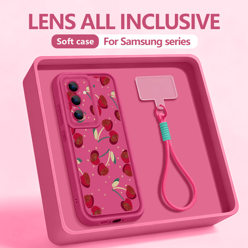 Phone Cases Samsung S23 - Little Cherry Pattern Lanyard Phone Case