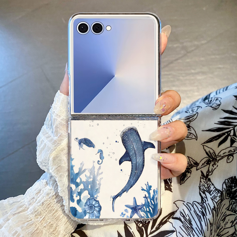 Phone Cases Z Fold 6 - Whale Pattern Phone Case For Samsung