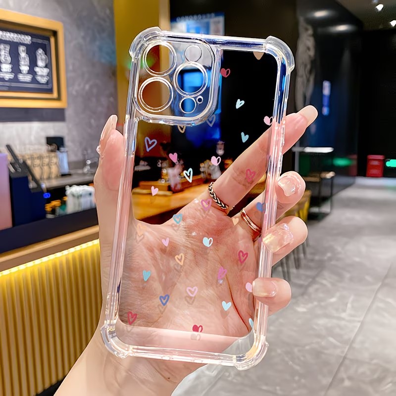 Phone Cases Xr Iphone - Transparent Corner Bumper Colorful Hearts Phone