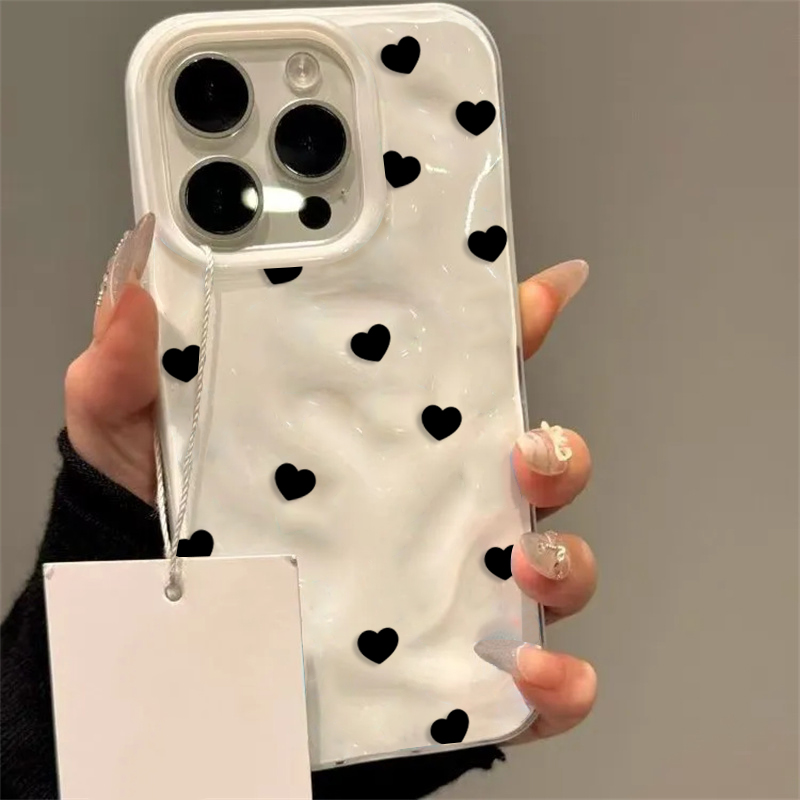 Aesthetic Cute Black Heart Sho - Phone Cases Aesthetic recension och pris
