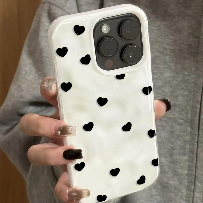 Aesthetic Cute Black Heart Sho - Phone Cases Aesthetic recension och pris