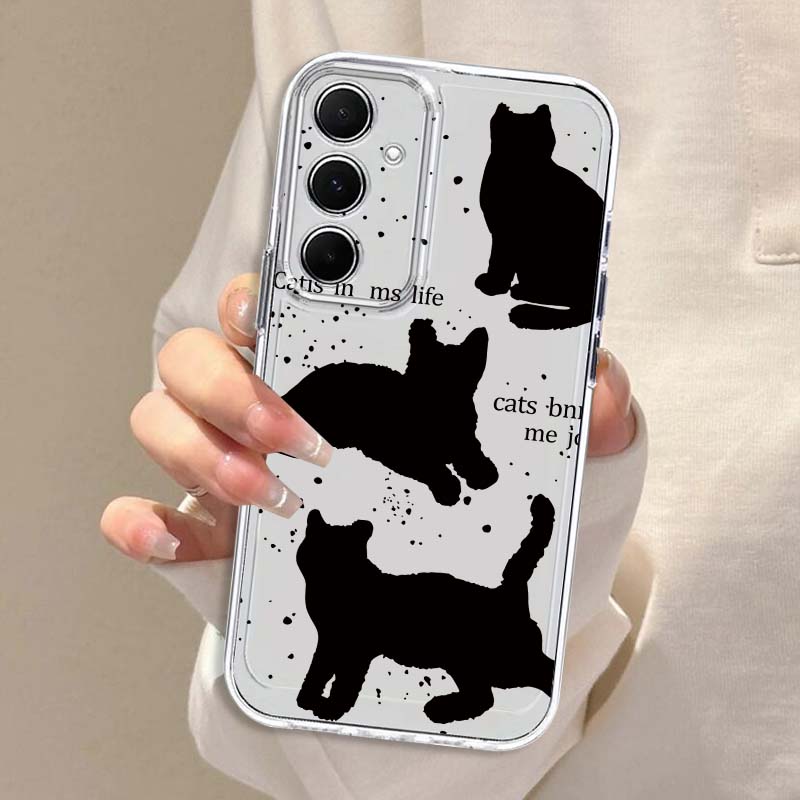 Cartoon Black Cat Art Phone Ca - Phone Cases Samsung A14 recension och pris