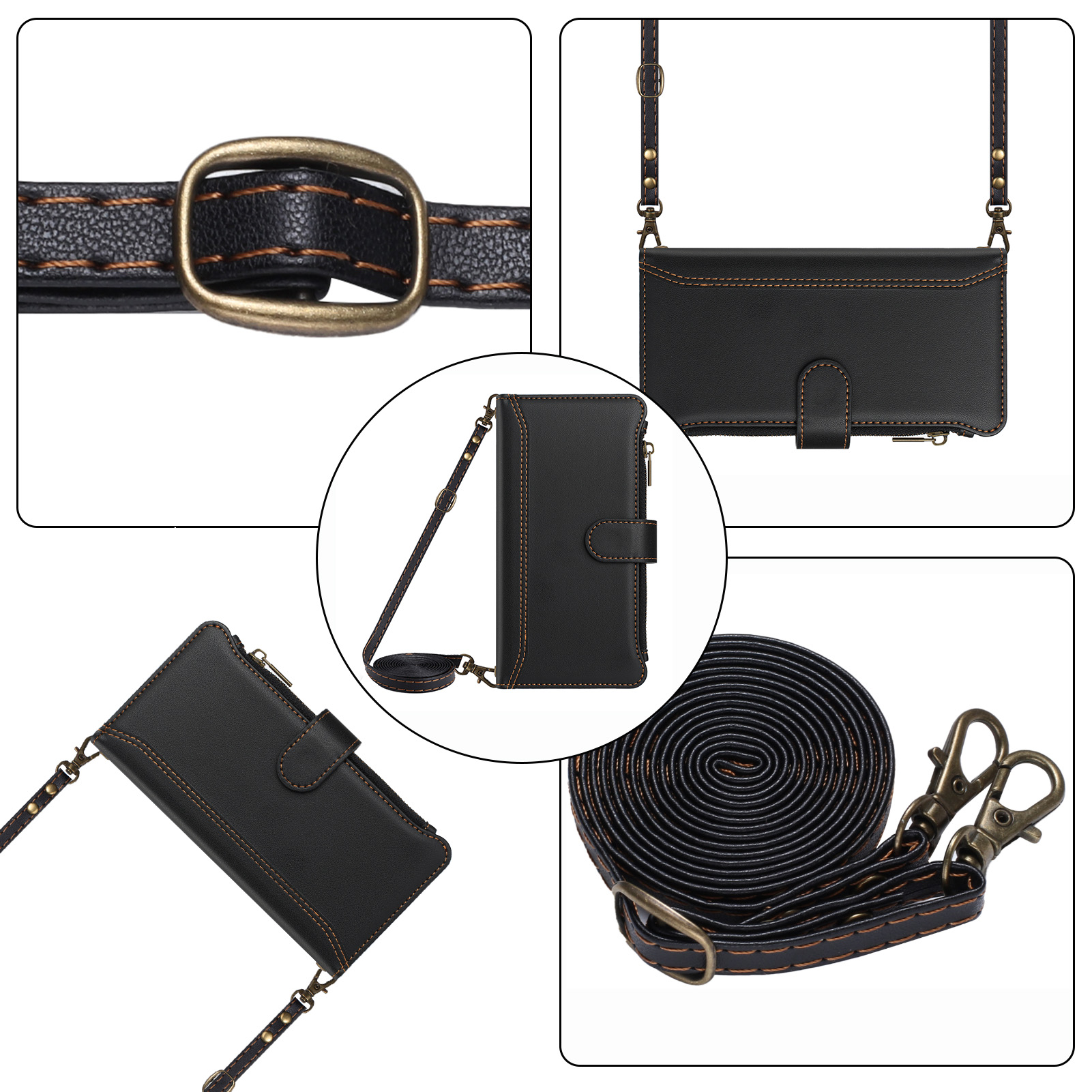 PU Leather Crossbody Flip Wall - Phone Cases With Wallet recension och pris