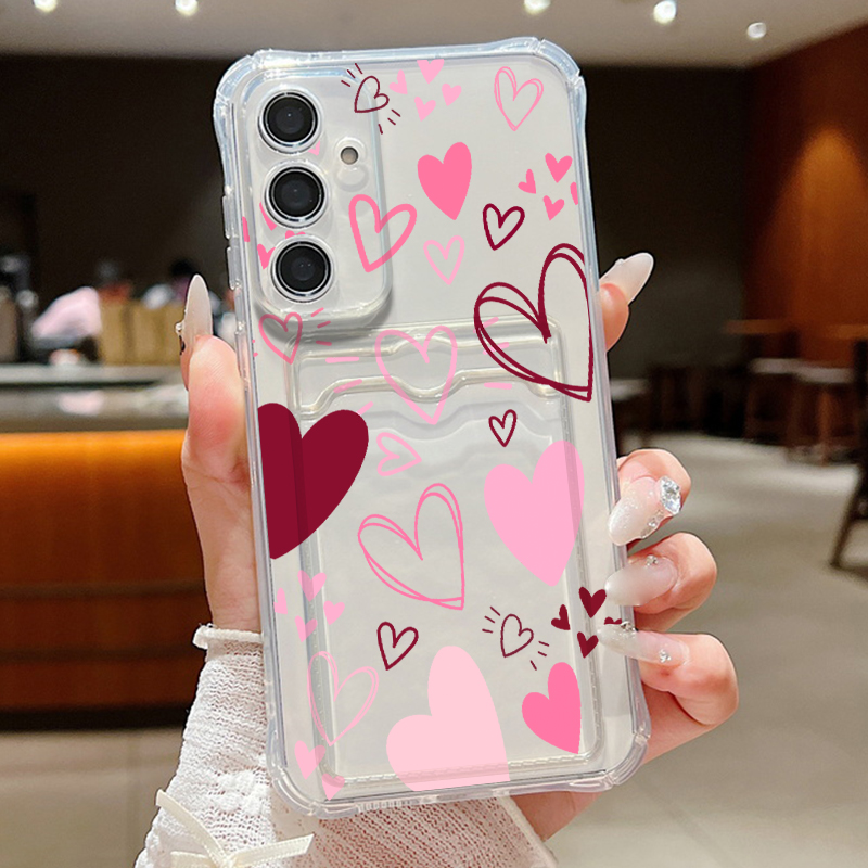 Love Heart Leaves Pattern Clea - Phone Cases With Wallet recension och pris