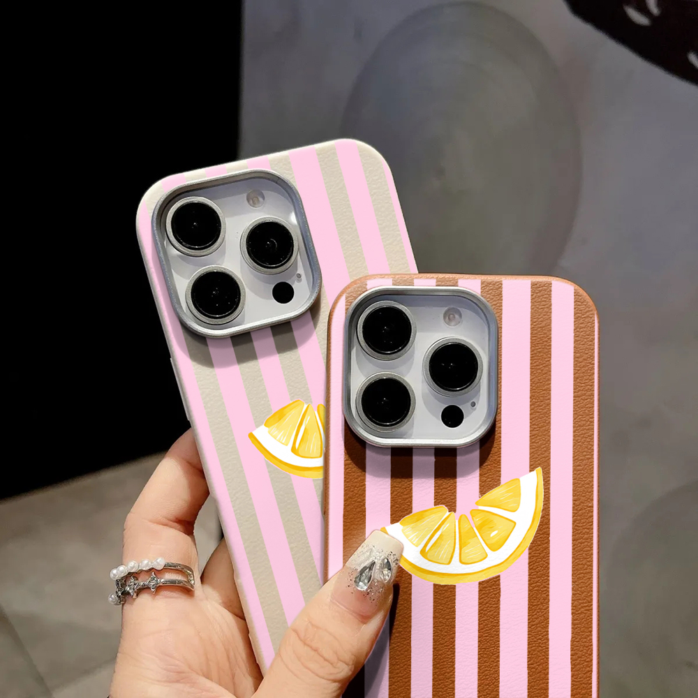 Lemon Pink Stripes Phone Case  - Phone Cases Pink recension och pris
