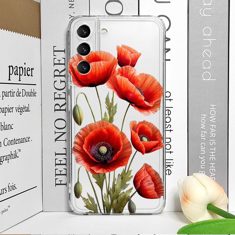 Poppy Flower Bloom Hot Red Flo - Phone Cases Samsung A14 recension och pris