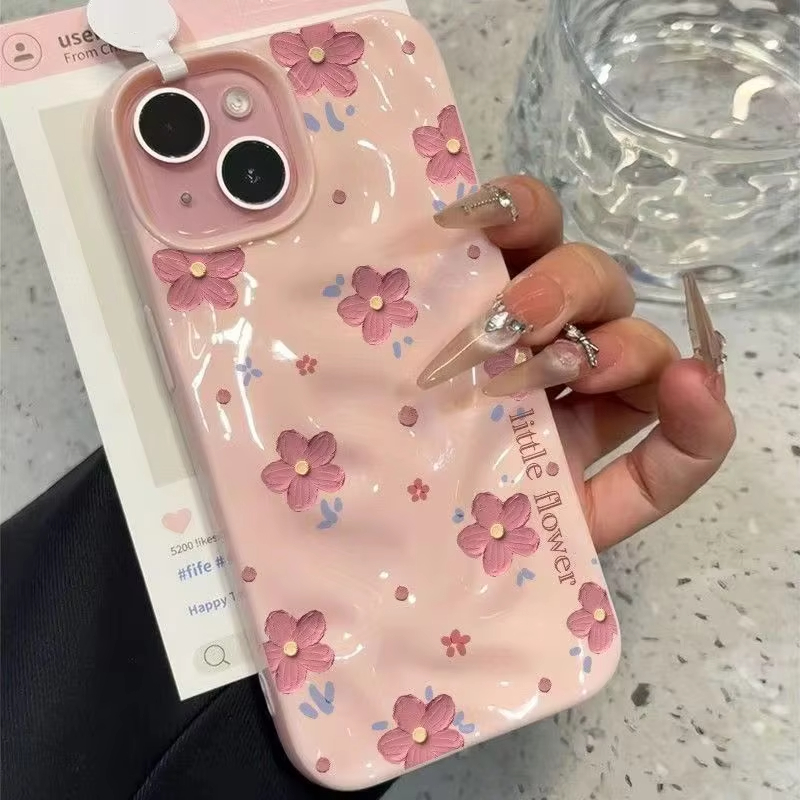Korean Style Pink Little Flowe - Phone Cases Pink recension och pris