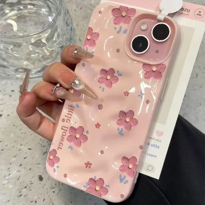 Korean Style Pink Little Flowe - Phone Cases Pink recension och pris