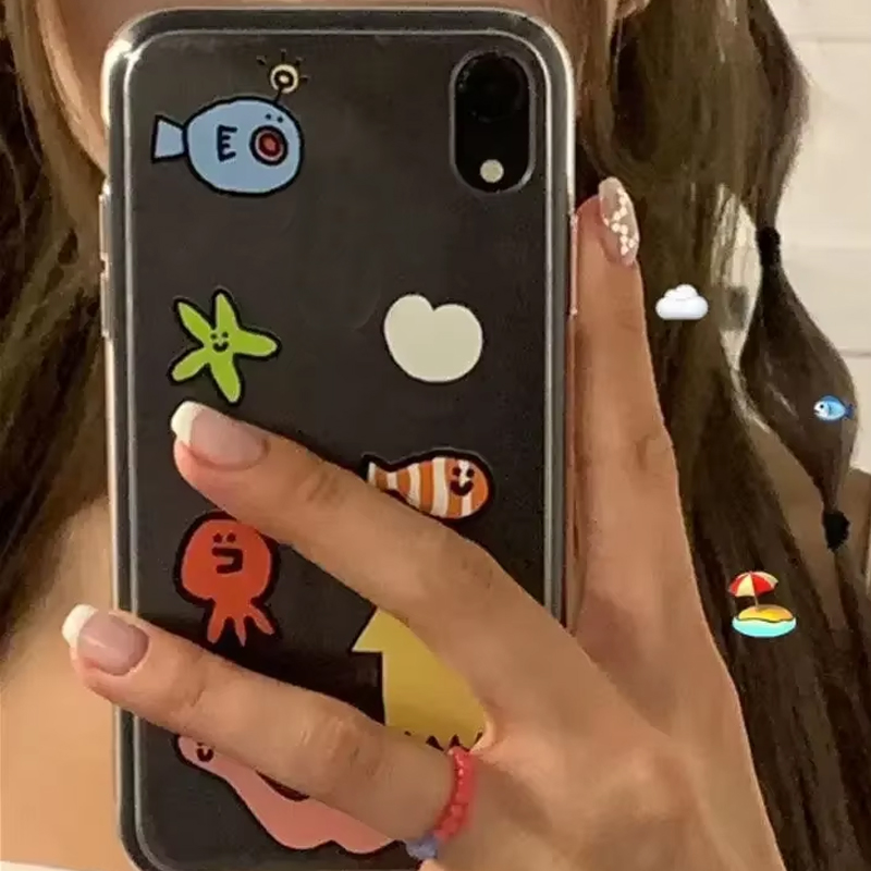 Ins Kawaii Ocean Creatures Cut - Phone Cases Xr Cute recension och pris