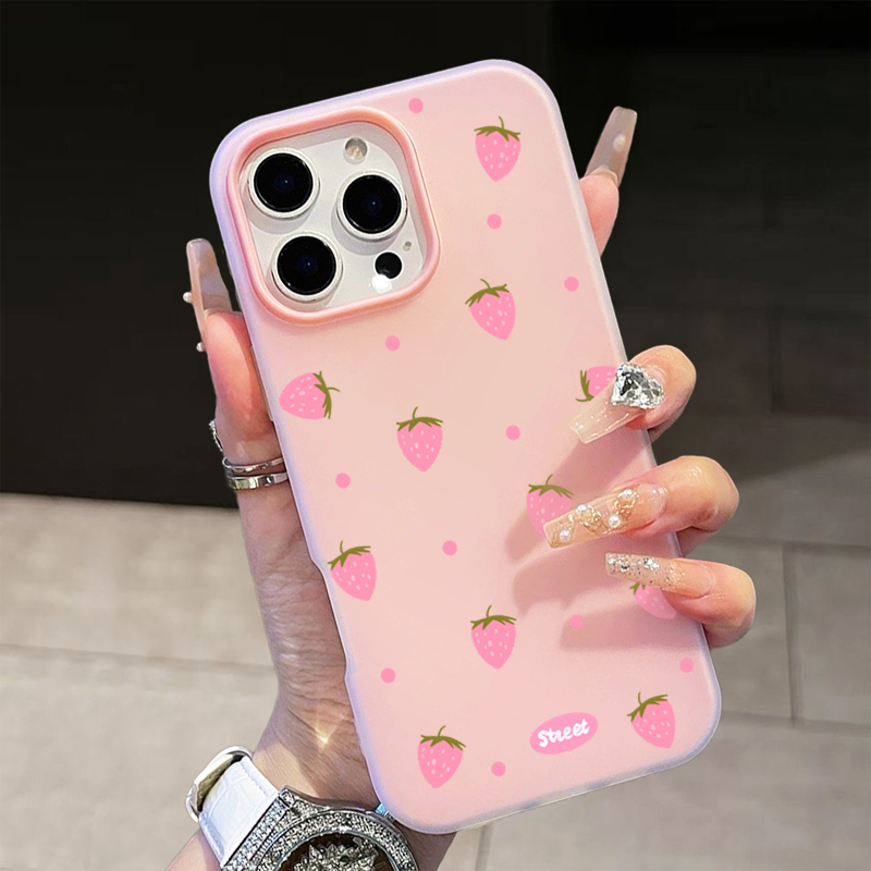 Sweet Pink Strawberry Pattern  - Phone Cases Pink recension och pris