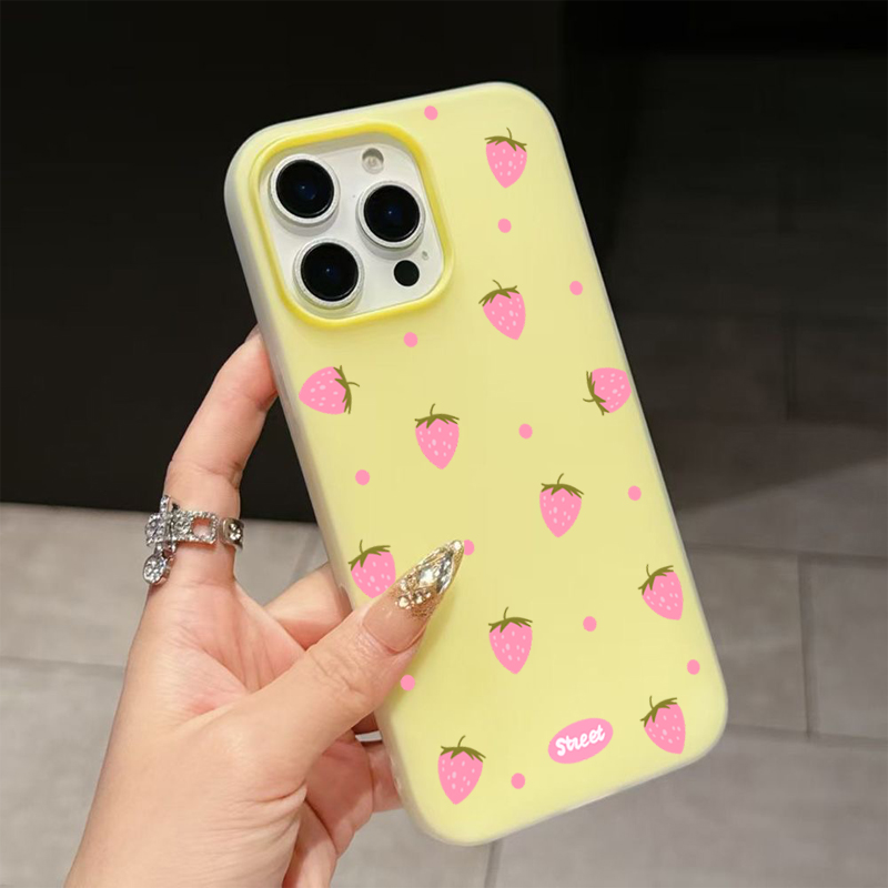 Sweet Pink Strawberry Pattern  - Phone Cases Pink recension och pris