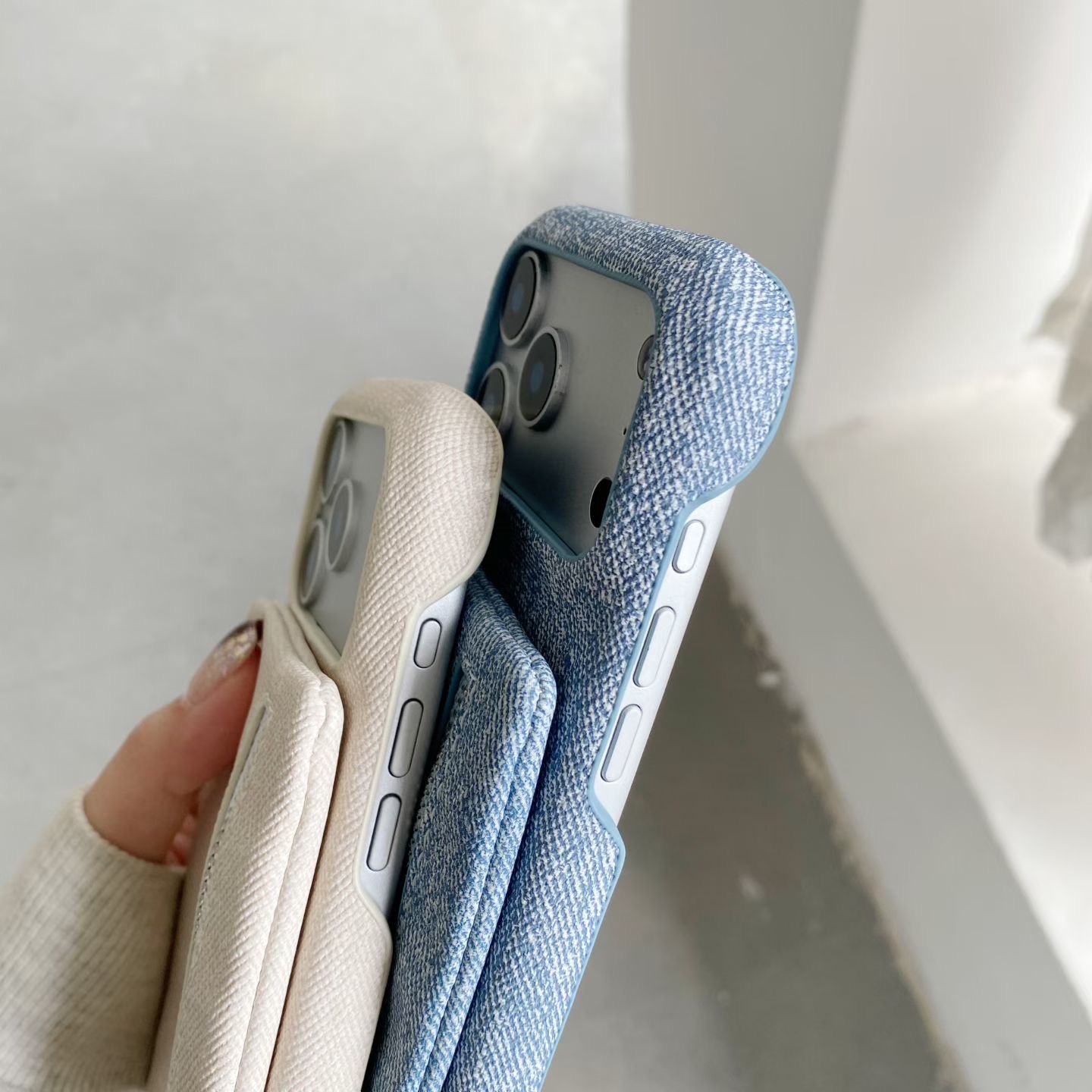 Jeans zipper money wallet card - Phone Cases With Wallet recension och pris