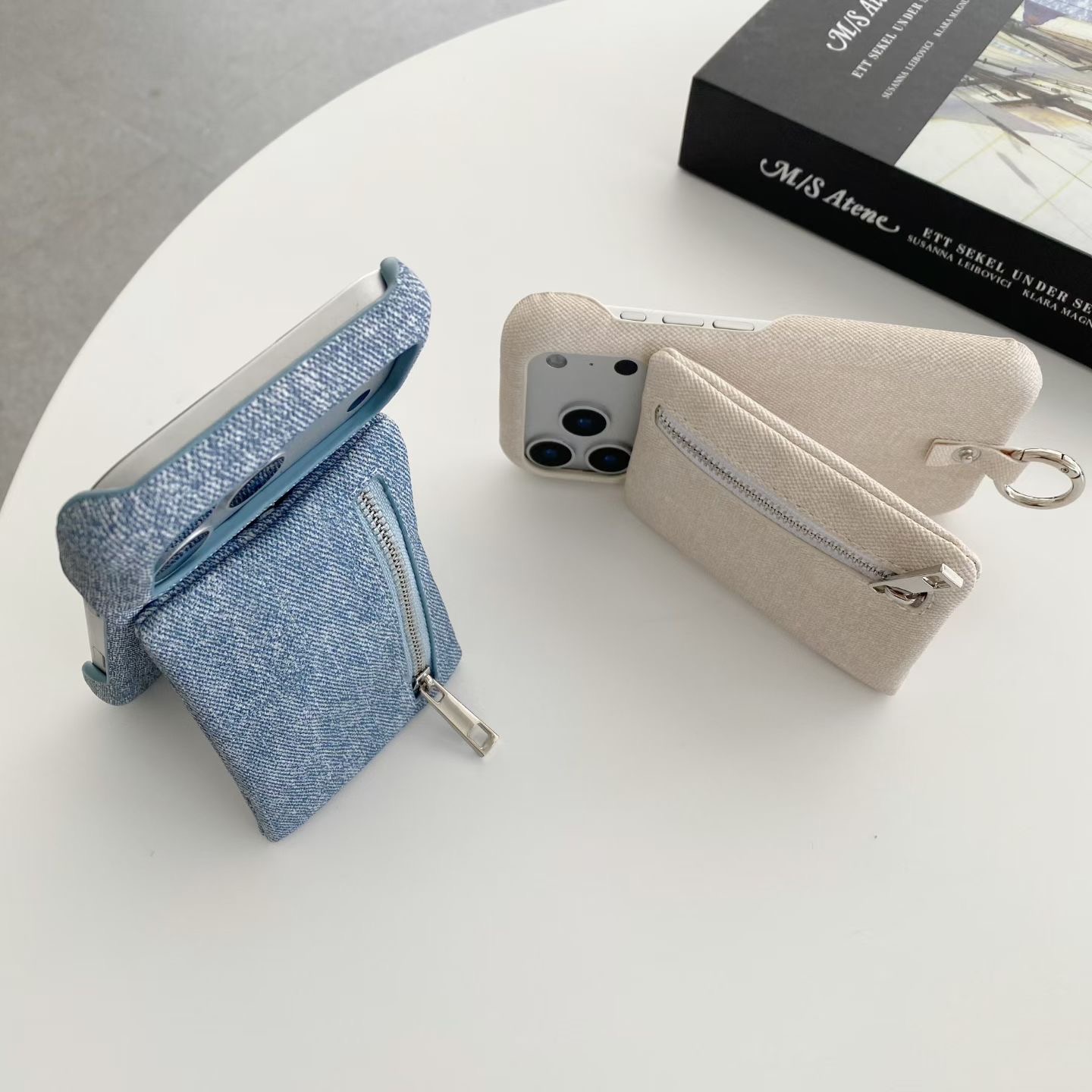 Jeans zipper money wallet card - Phone Cases With Wallet recension och pris