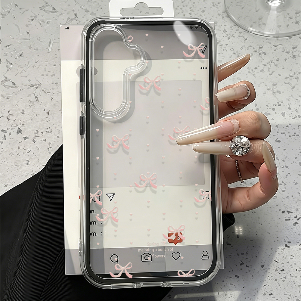 Cute Pink Bow Soft Phone Case  - Phone Cases Pink recension och pris