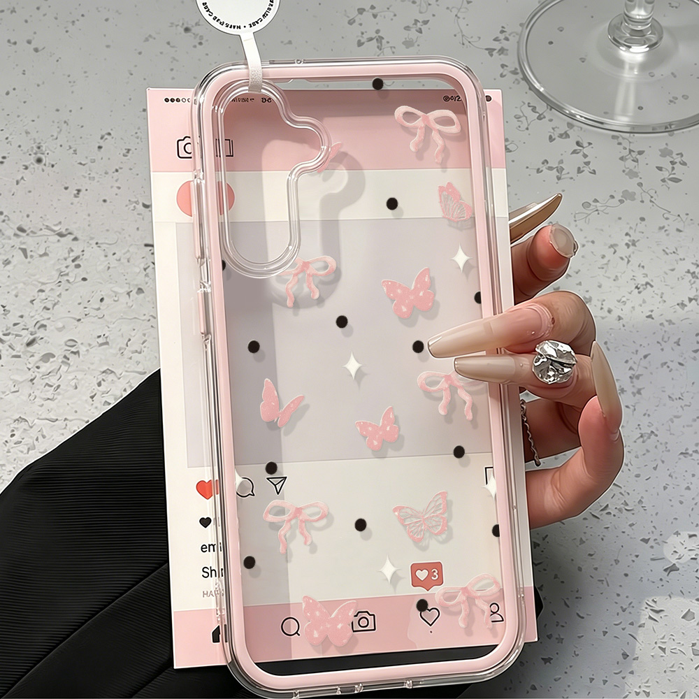 Cute Pink Bow Soft Phone Case  - Phone Cases Pink recension och pris