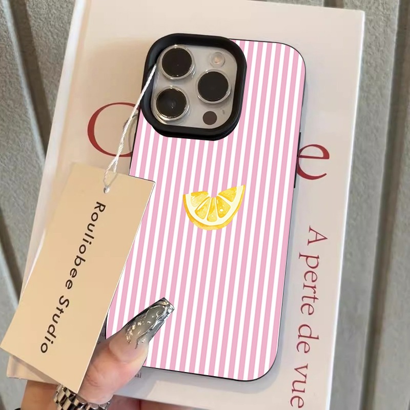 Orange Pink and White Stripes  - Phone Cases Pink recension och pris