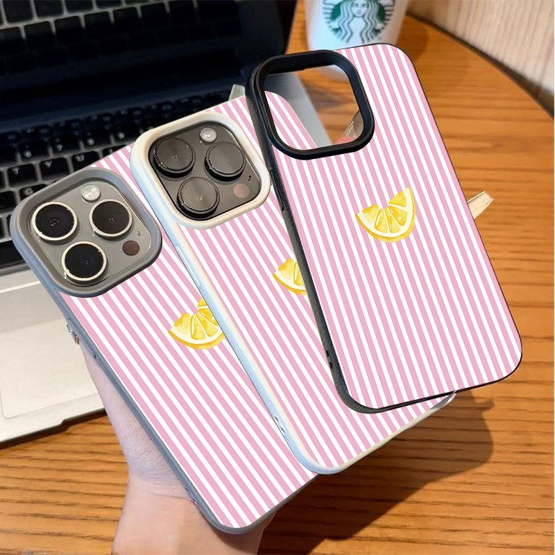 Orange Pink and White Stripes  - Phone Cases Pink recension och pris