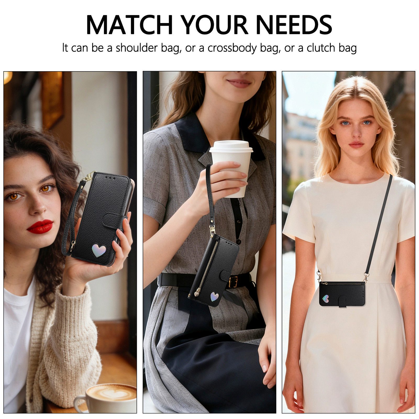 PU Leather Zipper Crossbody Wr - Phone Cases With Wallet recension och pris