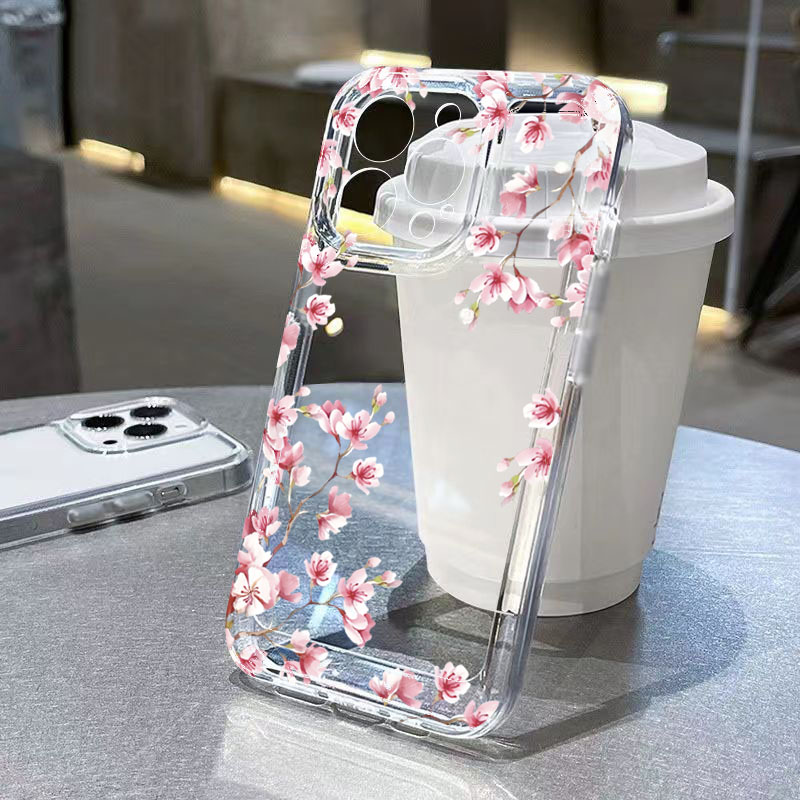 Pink Flower Design Transparent - Phone Cases Pink recension och pris