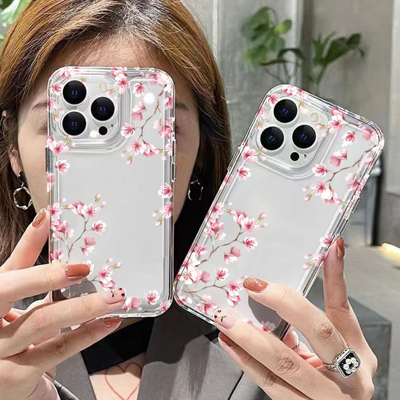 Pink Flower Design Transparent - Phone Cases Pink recension och pris